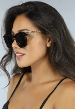 Leopard Retro Zonnebril met Gouden Montuur