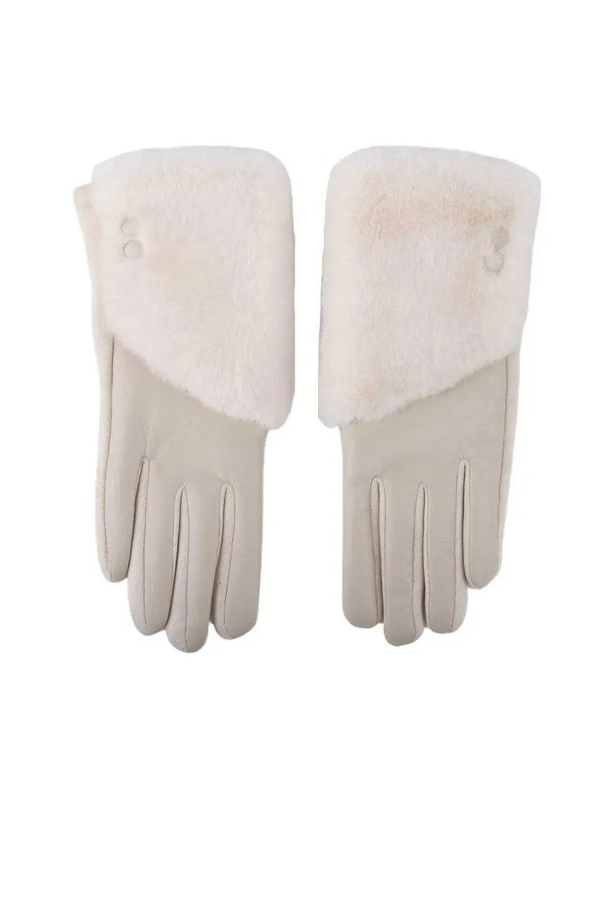 Leren Handschoenen met Faux Fur