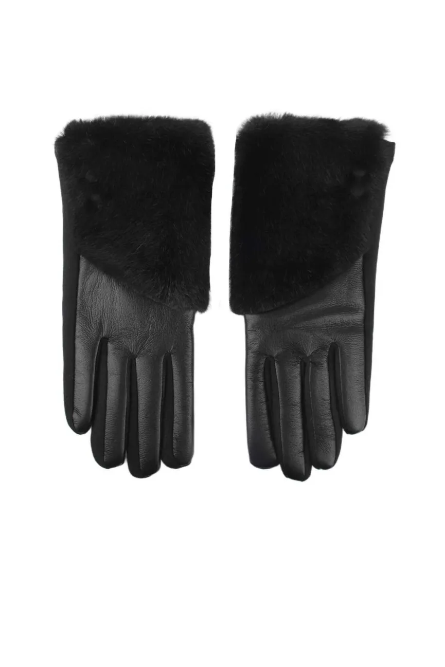 Leren Handschoenen met Faux Fur