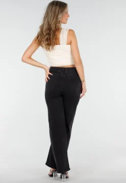 Lichtbeige Mesh Off Shoulder Top met Stretch en Drapé Effect