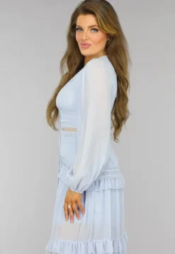 Lichtblauwe Bohemian Maxi Jurk