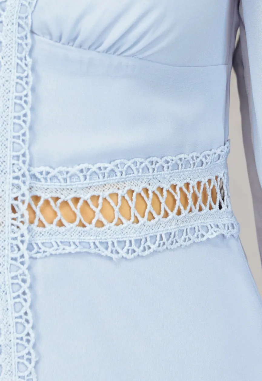 Lichtblauwe Bohemian Maxi Jurk