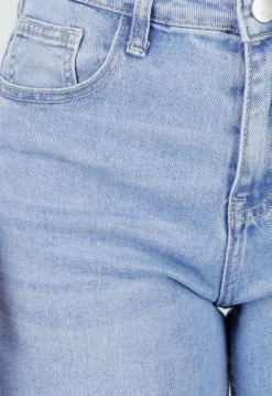 Lichtblauwe Denim Flared Jeans met High Waist