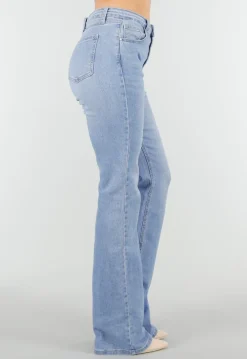 Lichtblauwe Denim Flared Jeans met High Waist