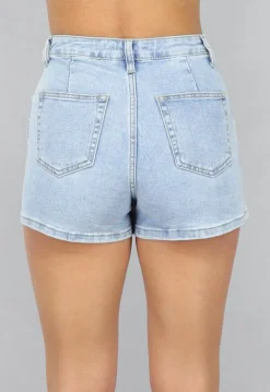 Lichtblauwe Denim Overslag Skort