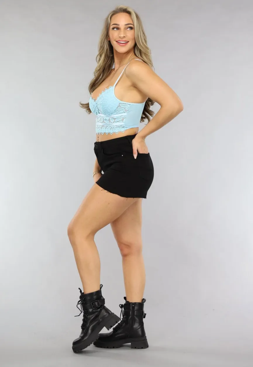 Lichtblauwe Kanten Bralette