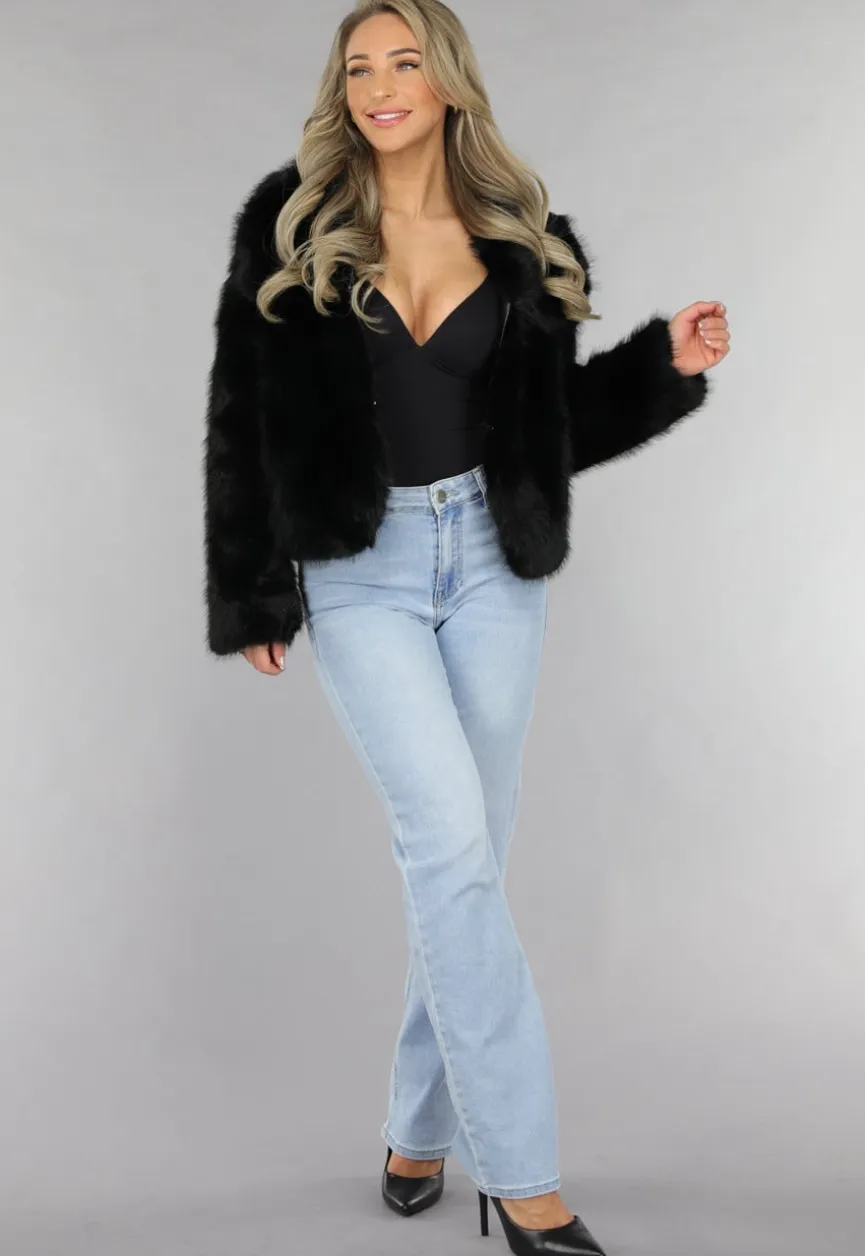 Lichtblauwe Mid Waist Straight Leg Jeans