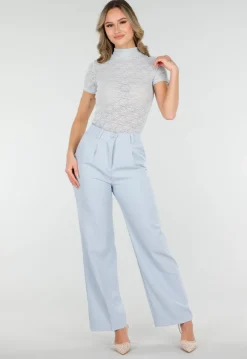 Lichtblauwe Pantalon met Rechte Pijpen
