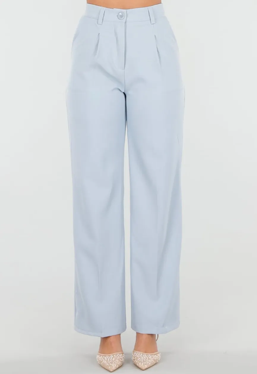 Lichtblauwe Pantalon met Rechte Pijpen