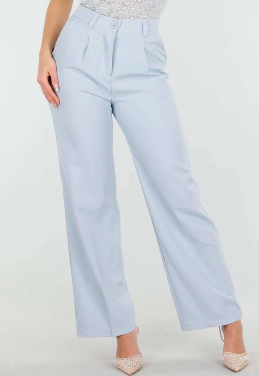 Lichtblauwe Pantalon met Rechte Pijpen