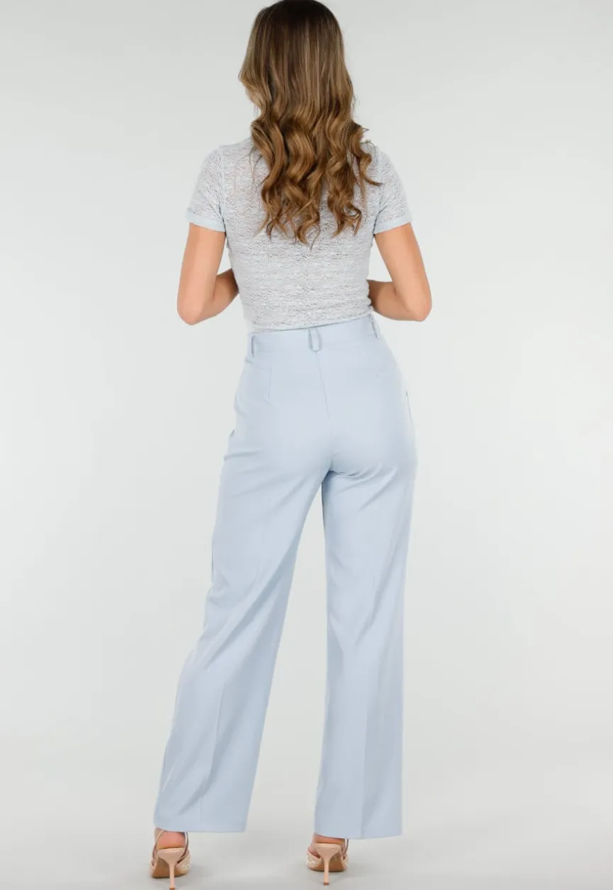 Lichtblauwe Pantalon met Rechte Pijpen