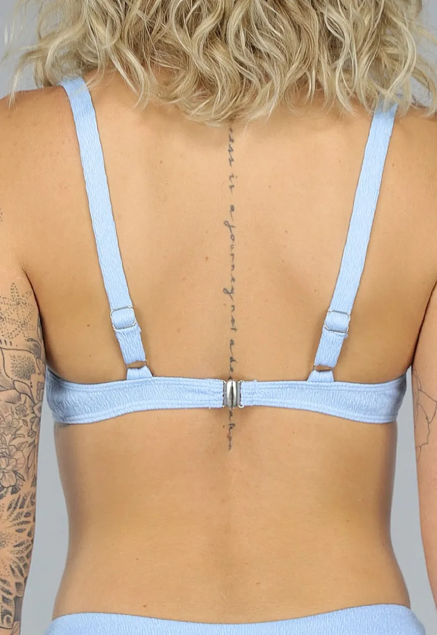 Lichtblauwe Push Up Bikini Top met Beugels