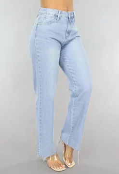 Lichtblauwe Relaxed Fit Straight Leg Jeans