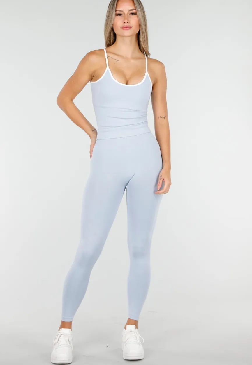 Lichtblauwe Sport Top met Stretch en Pads