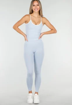 Lichtblauwe Sport Top met Stretch en Pads