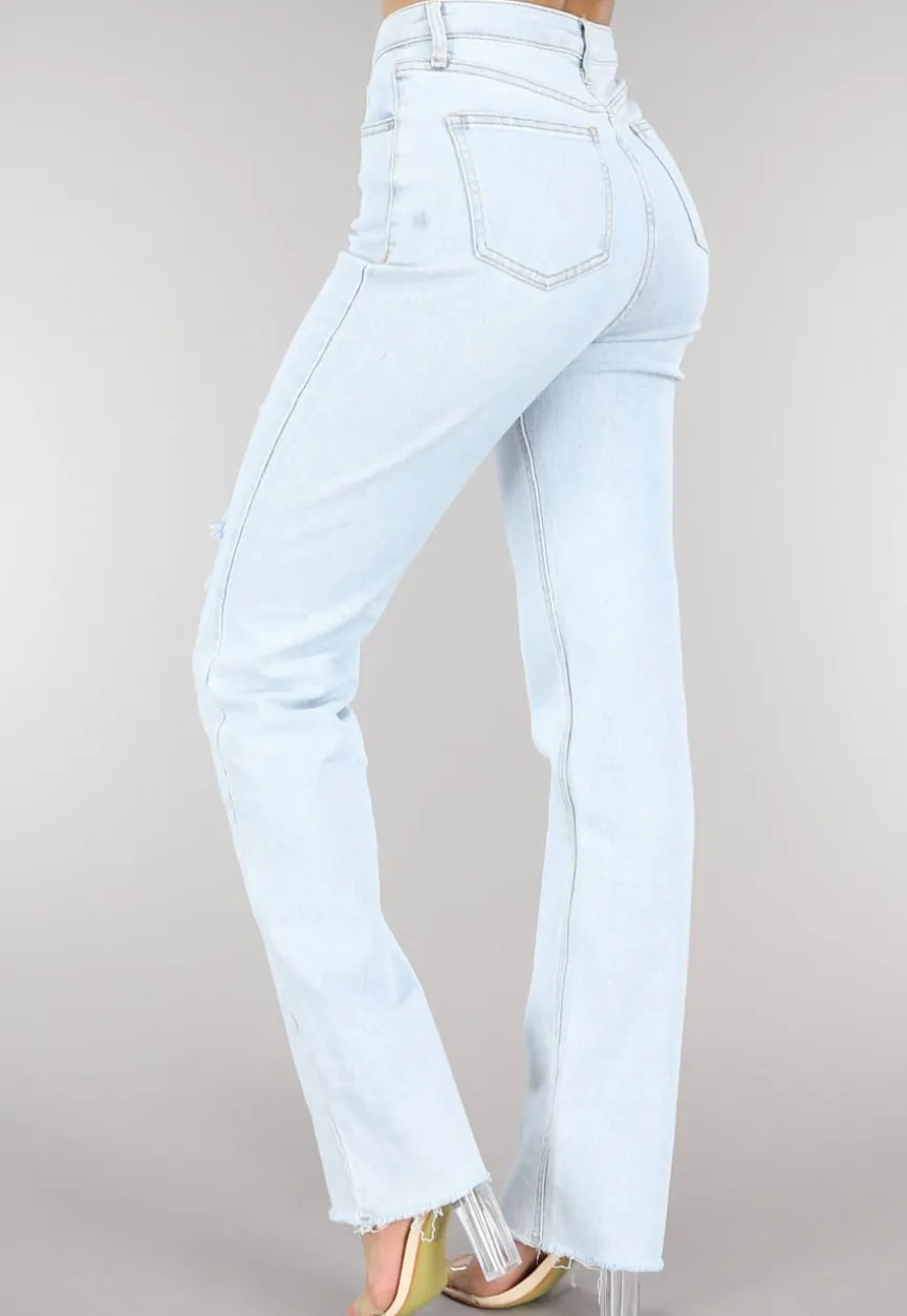Lichtblauwe Tall Jeans met Scheuren