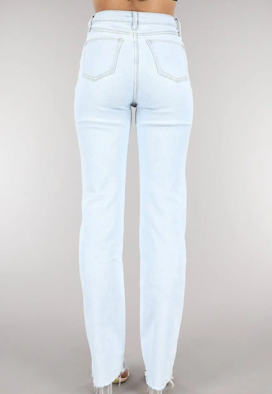 Lichtblauwe Tall Jeans met Scheuren