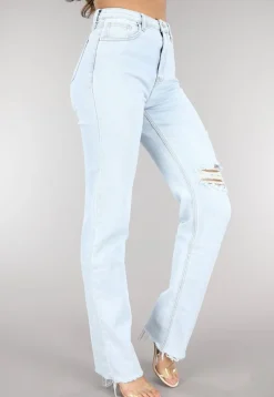 Lichtblauwe Tall Jeans met Scheuren