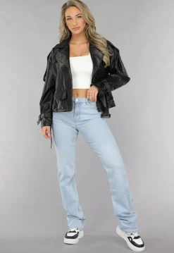 Lichtblauwe Tall Mid Waist Straight Leg Jeans
