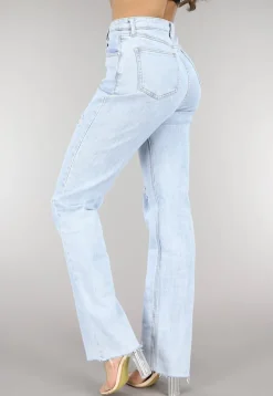 Lichtblauwe Tall Ripped High Waist Jeans