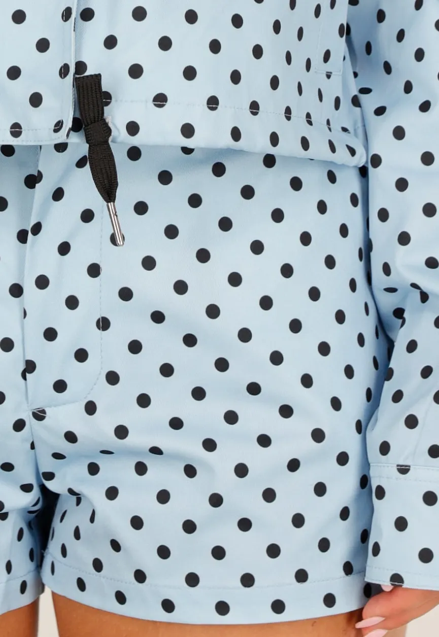 Lichtblauwe Tweedelige Polkadot Set met Jack en Short