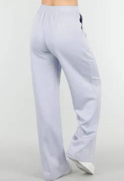 Lichtblauwe Wide Leg Joggingbroek met Elastische Taille en Stretch