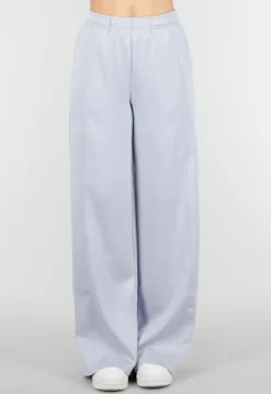 Lichtblauwe Wide Leg Joggingbroek met Elastische Taille en Stretch