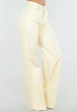 Lichtgele Wide Leg Tall Stretch Jeans van Denim