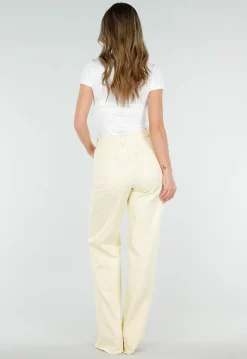 Lichtgele Wide Leg Tall Stretch Jeans van Denim