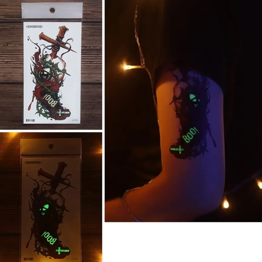 Lichtgevende Scary Tijdelijke Tattoo