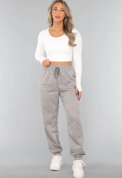 Lichtgrijze Basic Jogger