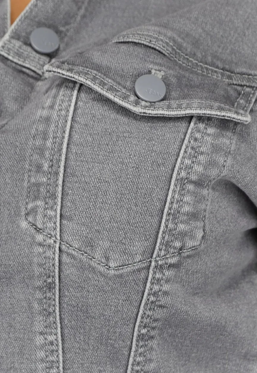 Lichtgrijze Denim Jumpsuit met Stretch