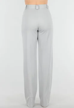 Lichtgrijze Tall Elastische Pantalon met Rechte Pijpen