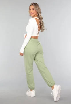 Lichtgroene Joggingbroek met Open Detail