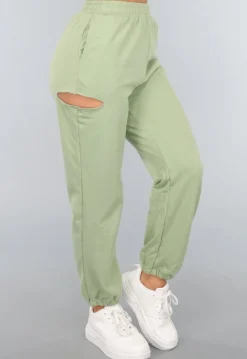 Lichtgroene Joggingbroek met Open Detail