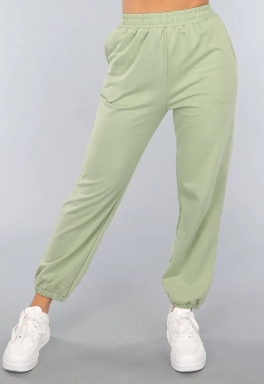 Lichtgroene Joggingbroek met Open Detail