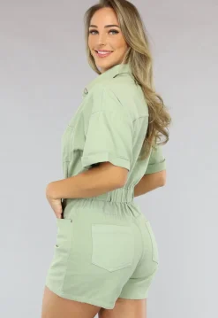 Lichtgroen Jeans Broekpakje