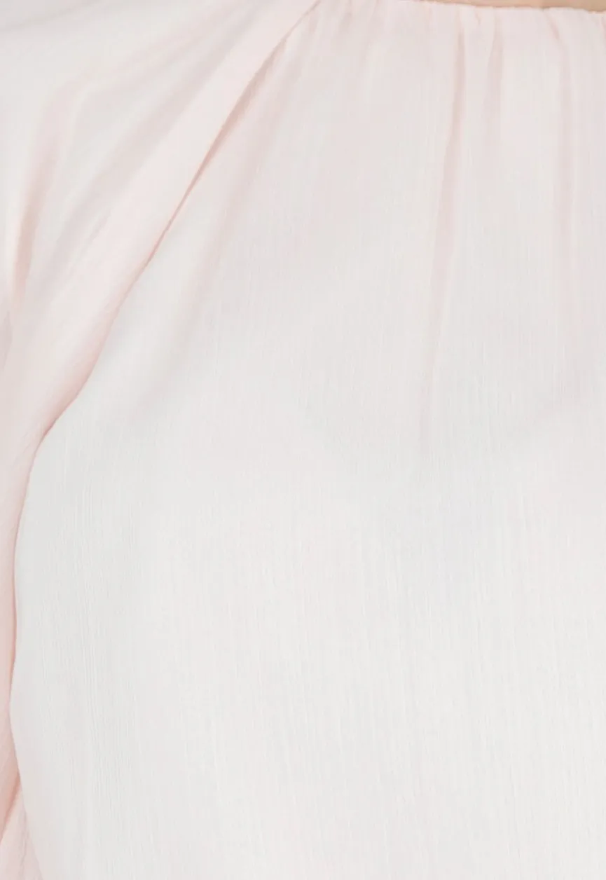 Lichtroze Blouse met Wijde Mouwen