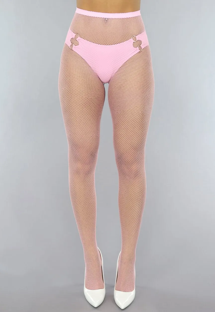 Lichtroze Fishnet Panty met Klein Patroon