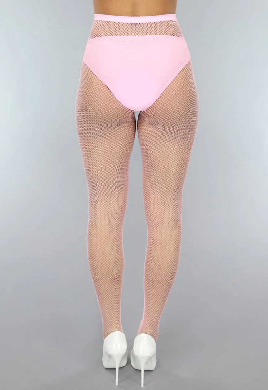 Lichtroze Fishnet Panty met Klein Patroon