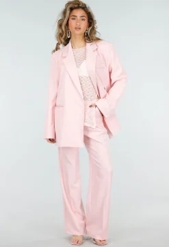 Lichtroze Oversized Asymmetrische Blazer