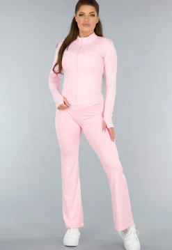 Lichtroze Sportset met Vestje en Flared Legging