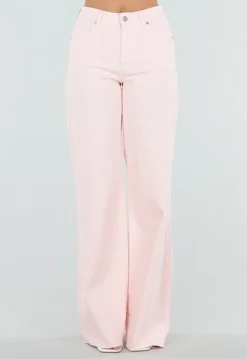 Lichtroze Wide Leg Tall Stretch Jeans van Denim