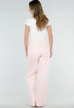Lichtroze Wide Leg Tall Stretch Jeans van Denim