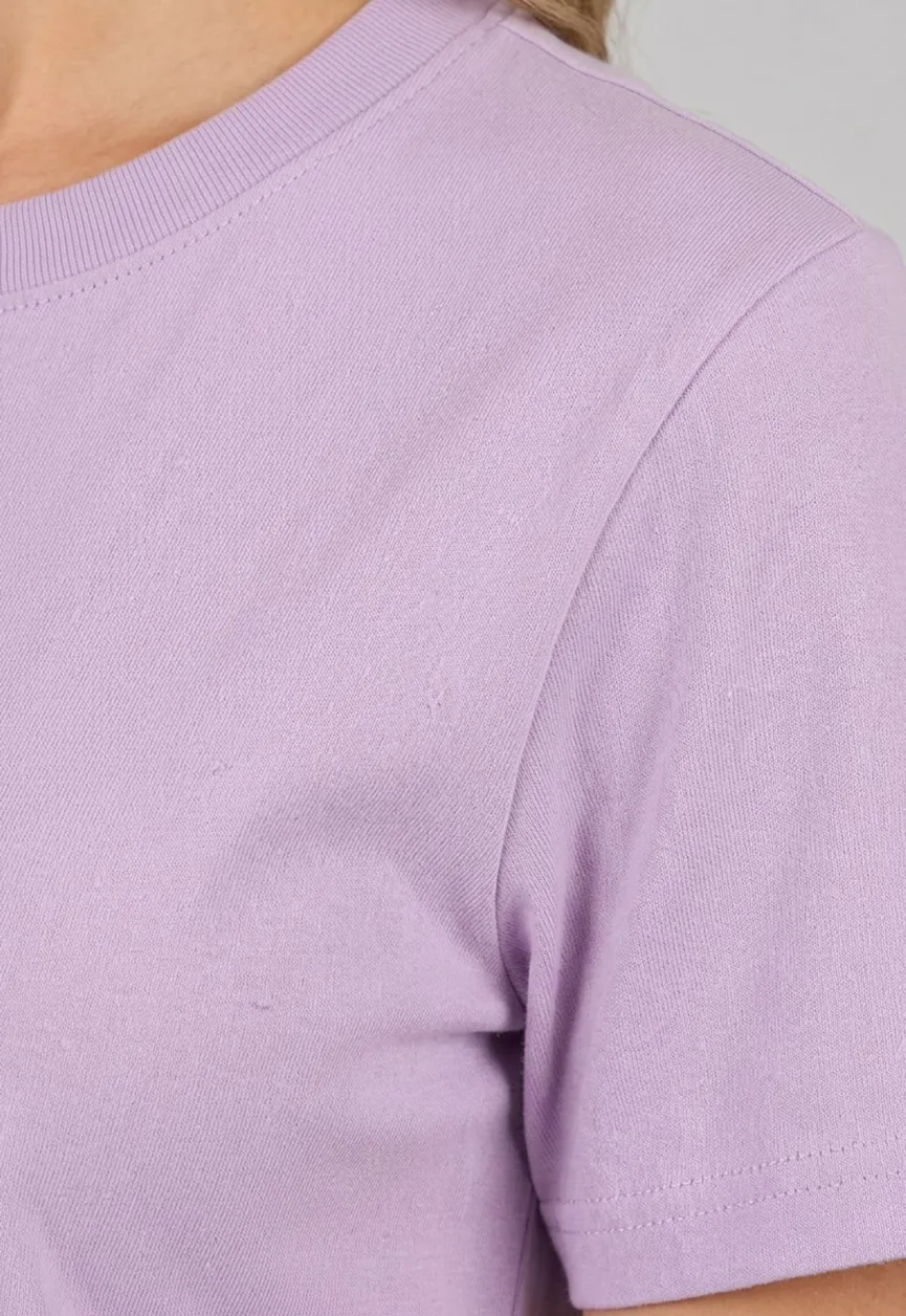 Lila Basic T-Shirt met Lichte Stretch