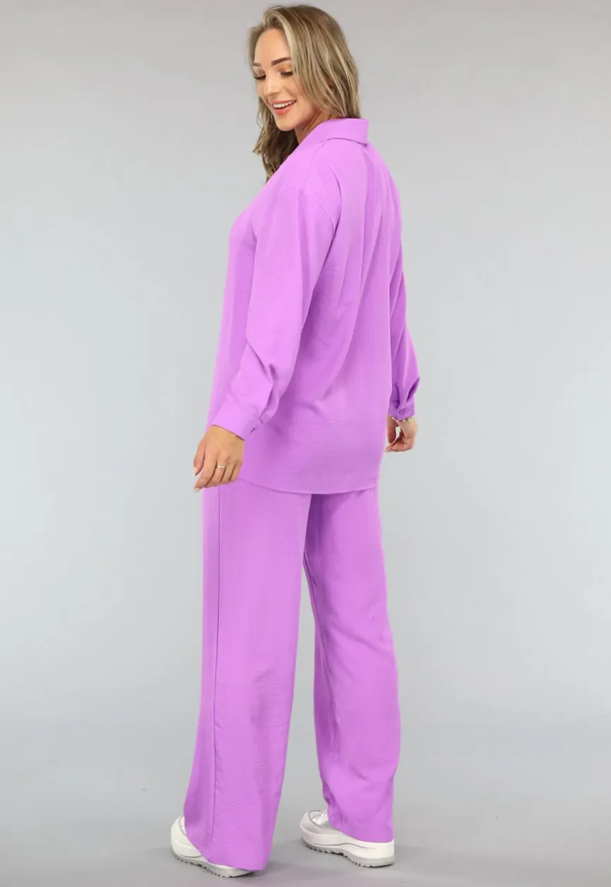 Lila Co Ord Set met Pantalon