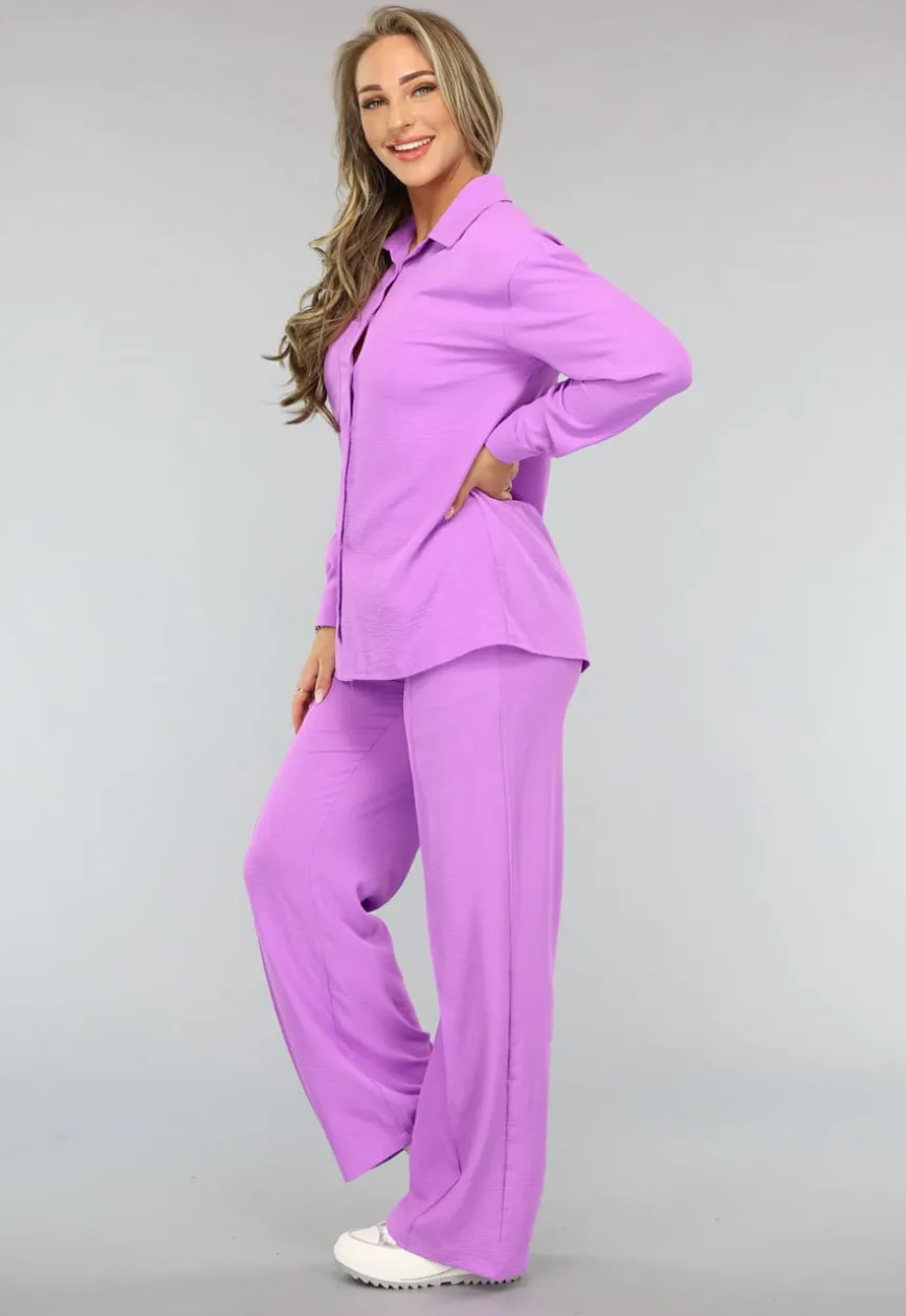 Lila Co Ord Set met Pantalon