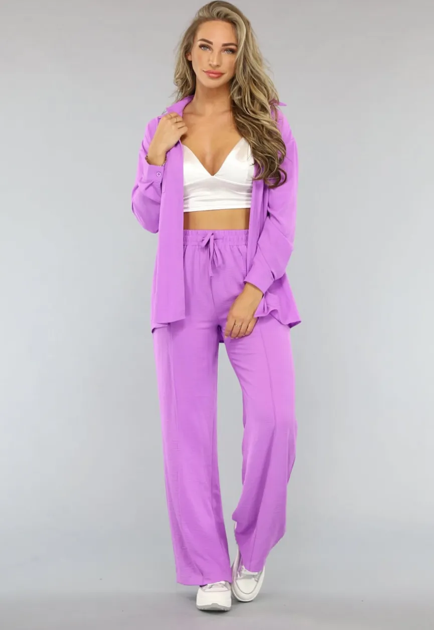 Lila Co Ord Set met Pantalon