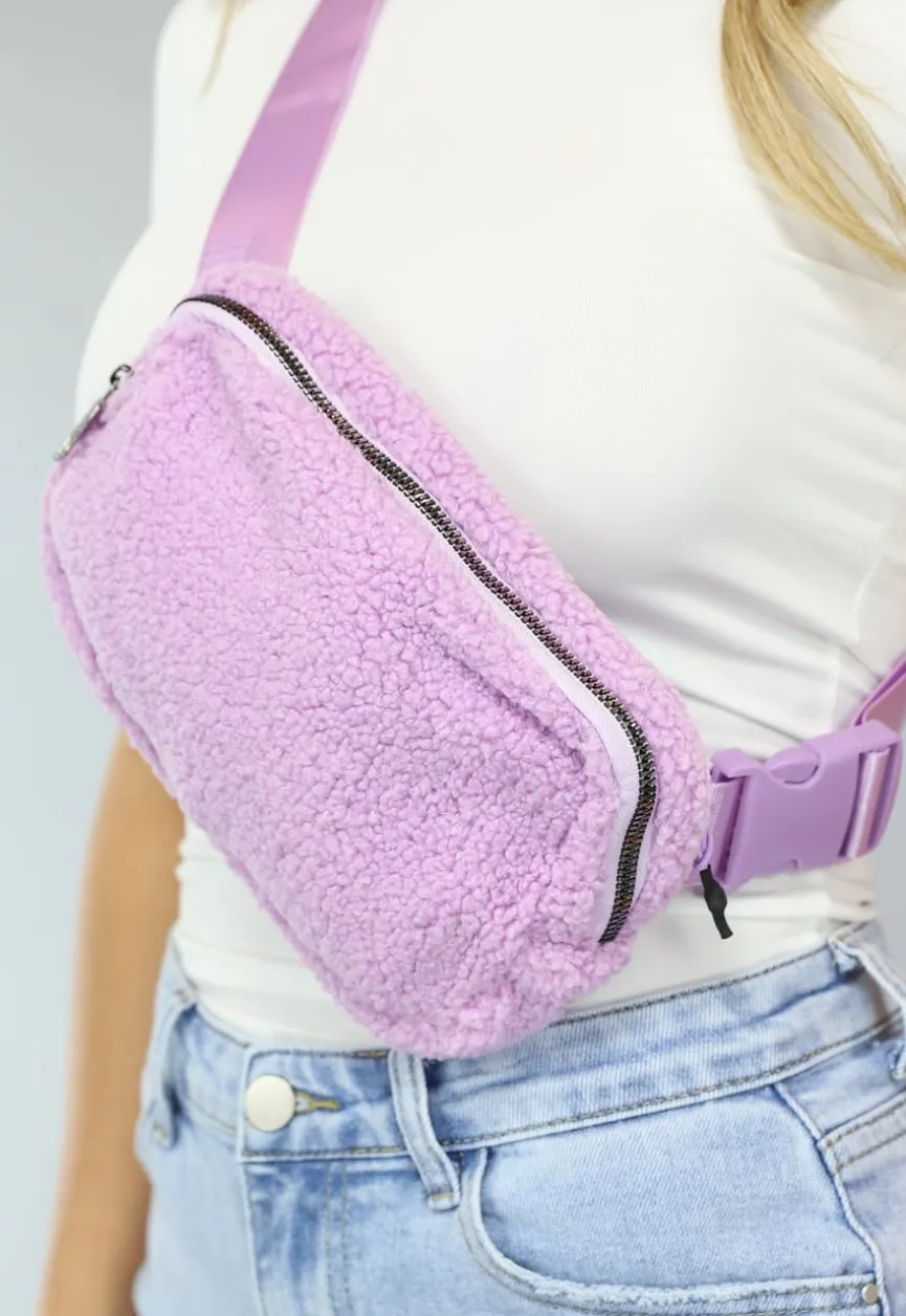 Lila Fluffy Fanny Pack