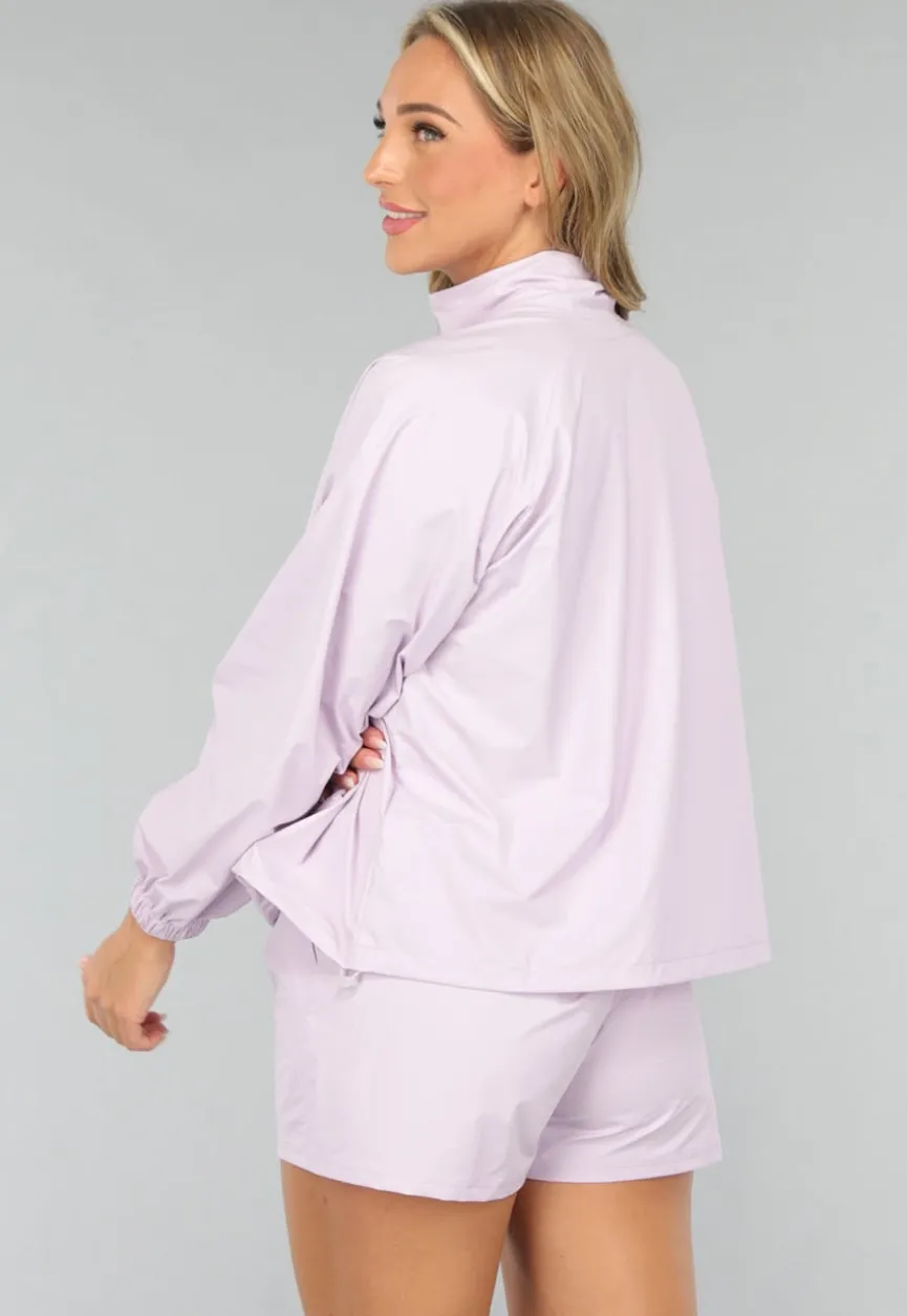 Lila Short Set met Windjack